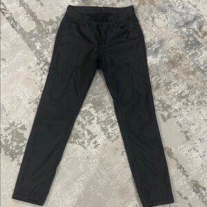 Rubberband stretch Sabrina faux leather Black Slim Fit Pants